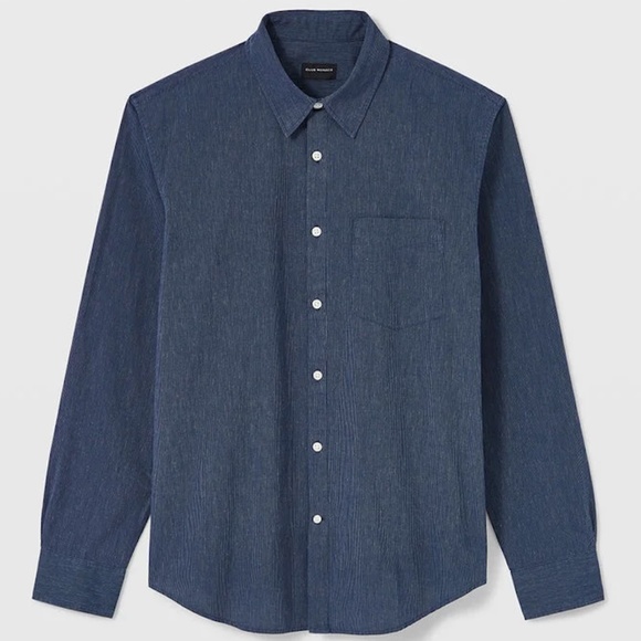 Long Sleeve Refined Chambray Shirt - New With Tags - NEVER WORN - Blue - Picture 5 of 5